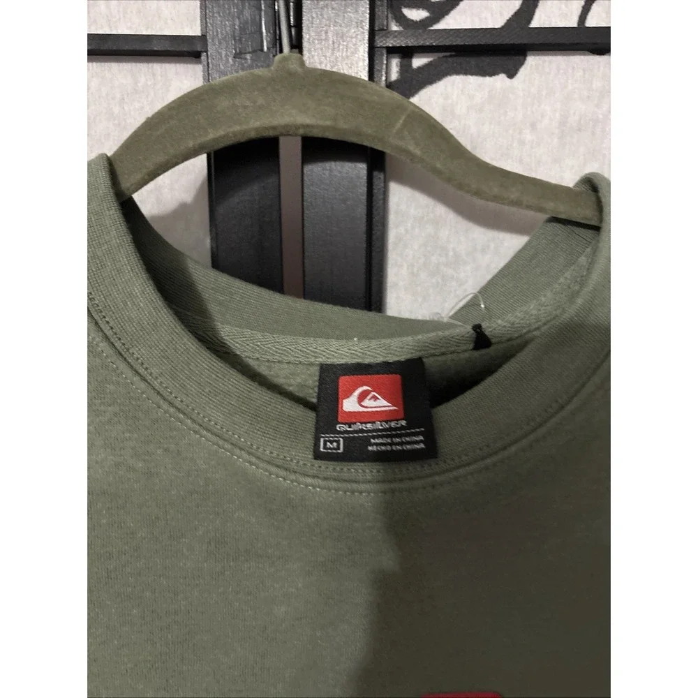 NWT Quiksilver Men's Olive Green Omni Crew Long Sleeve Sweatshirt Size Medium‎